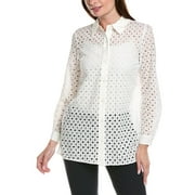 Anne Klein womens Button-Down Tunic, xs, White